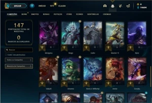 Conta MESTRE com 43 Champs e 13 Skins + 4 Fragmentos - League of Legends LOL