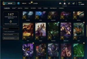 Conta MESTRE com 43 Champs e 13 Skins + 4 Fragmentos - League of Legends LOL