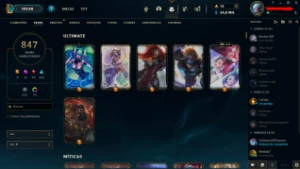 Conta league of legends com 847 skin Platina 3 LOL