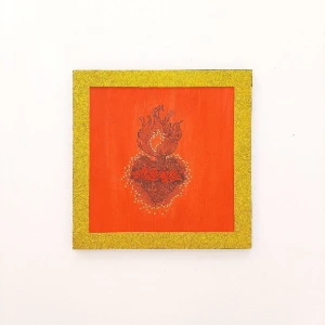Quadro "Coração Flamejante" - Artesanato e Personalizados