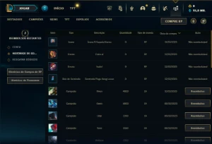 Mestre com 25 Champs e 9 Fragmentos de skins - League of Legends LOL