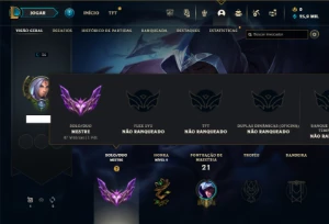 Mestre com 25 Champs e 9 Fragmentos de skins - League of Legends LOL