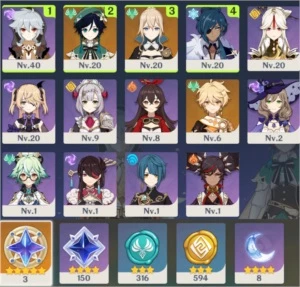 [NA] conta Genshin Impact Vent + Jean AR17