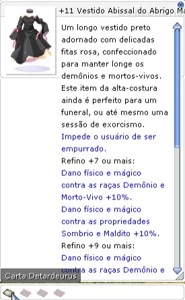 Vestido Abissal do Abrigo Mágico+11 - Ragnarok Online