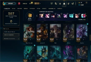 Bronze 1 com 65 Champs e 36 Skins - League of Legends LOL