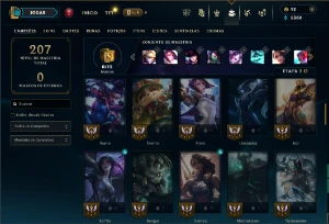 Bronze 1 com 65 Champs e 36 Skins - League of Legends LOL