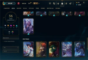 Bronze 1 com 65 Champs e 36 Skins - League of Legends LOL