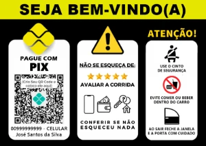 Placa UBER - com PIX e QR Code - Others