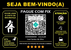 Placa UBER - com PIX e QR Code - Others