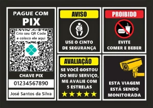 Placa UBER - com PIX e QR Code - Others