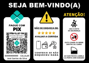 Placa UBER - com PIX e QR Code - Others