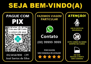 Placa UBER - com PIX e QR Code - Others