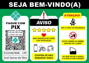 Placa UBER - com PIX e QR Code - Others