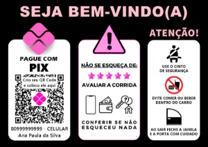 Placa UBER - com PIX e QR Code - Others
