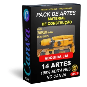 Pack Canva Material de Construção Vol 3 - 14 Artes Editáveis