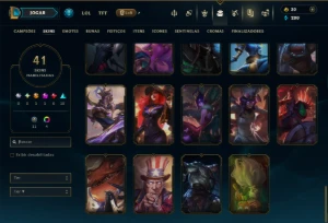 Unranked com 130 Champs e 41 Skins - League of Legends LOL