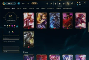 Unranked com 130 Champs e 41 Skins - League of Legends LOL