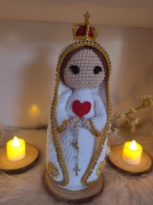 Nossa Senhora de Fátima em Croche - Artesanato e Personalizados