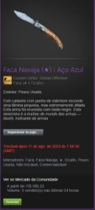 Navaja Aço Azul - Counter Strike CS