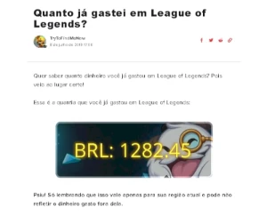 Conta De Lol Criada Em 2014 - League of Legends