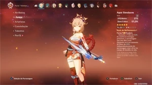 Conta Genshin AR 40 + XIAO/JADE SPEAR/YOIMIYA/NILOU - Genshin Impact