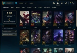 Conta bronze 4 com 6 skins e 27 champs - League of Legends LOL