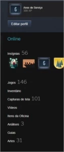 CONTA STEAM COM +140 JOGOS