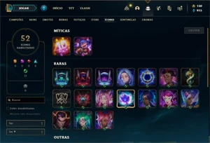 Conta Unranked com 40 Champs e 21 Skins + 2 Fragmentos - League of Legends LOL