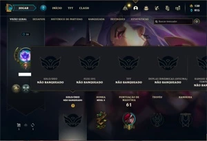 Conta Unranked com 40 Champs e 21 Skins + 2 Fragmentos - League of Legends LOL