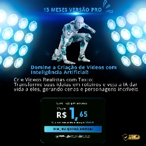 ✔IA GERAÇÃO DE VÍDEO15 Meses Pro, Aprenda a Ter Acesso - Outros