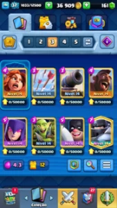 Conta clash royale com varias cartas lendarias, 5700 trofeus