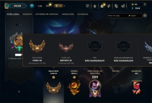 Ouro 3 com 130 Champs e 122 Skins ( MID / JG / TOP )