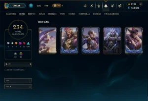 Diamante 1 com TODOS os Champs e 234 Skins ( MID / JG / ADC) - League of Legends LOL