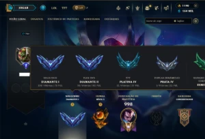 Diamante 1 com TODOS os Champs e 234 Skins ( MID / JG / ADC) - League of Legends LOL