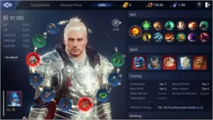 Guerreiro Level 75, 97k (94k sem clan). - MIR4