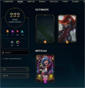 Minha conta pessoal League of Legends LOL