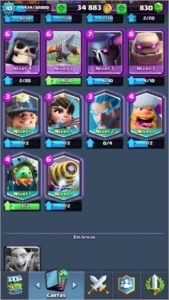 lvl 10 - Arena Lendaria - 900 gemas - 34k ouro - 6 legends - Clash Royale