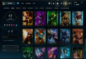 Unranked com 35 Champs e 42 Skins - League of Legends LOL