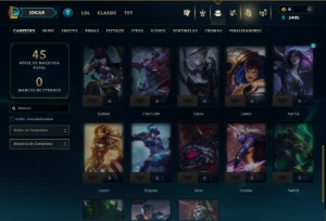 Unranked com 35 Champs e 42 Skins - League of Legends LOL