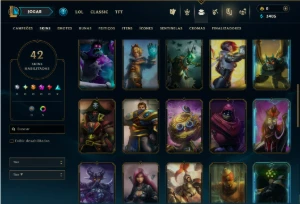 Unranked com 35 Champs e 42 Skins - League of Legends LOL