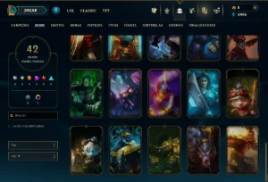 Unranked com 35 Champs e 42 Skins - League of Legends LOL