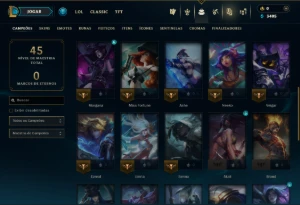 Unranked com 35 Champs e 42 Skins - League of Legends LOL