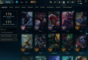 ouro 2, 19 Skins, 3 Lendárias, Lvl 68, Upada na Mão,84champ - League of Legends LOL