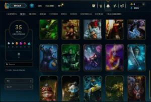 Unranked com 35 Champs e 35 Skins - League of Legends LOL