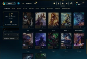 Unranked com 35 Champs e 35 Skins - League of Legends LOL