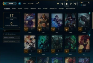 Unranked com 35 Champs e 35 Skins - League of Legends LOL