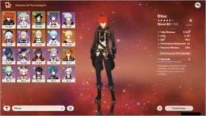 Conta Genshin Impact AR 42 com 5 Nat 5