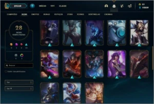 Conta ouro 2 com 28 skins e 53 champs ( MAIN ADC ) - League of Legends LOL