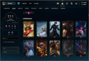 CONTA LEAGUE OF LEGENDS 211 SKINS LOL