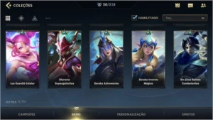 ESMERALDA IV + 20 SKINS  + 495 WC + PASSE WILD + 43 CAMPEÕES - League of Legends: Wild Rift LOL WR